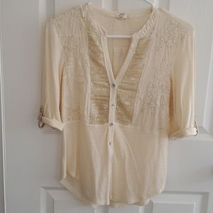 Anthropologie Cream Blouse